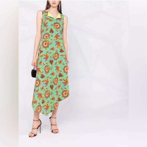 La Petite Robe Chiara Boni Blesnya Midi Dress Italy floral paisley size 2 EUC - Picture 1 of 9